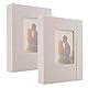 Kleines Fotoalbum 2er Set – Photo Album 10x15 – Leinencover mit Frontfenster – Einsteckalbum 10x15 – 26 Seiten – Kann 52 Fotos speichern – Ideal zur Aufbewahrung von Alltagsfotos oder Kunstwerken