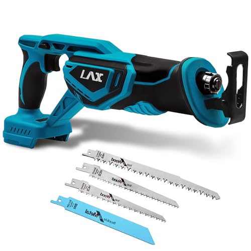 L1NXIXI Akku-Säbelsäge für Makita 18V, 3500 SPM, 22 mm Hublänge, Variable Geschwindigkeit, Akku Reciprosäge mit 4 Sägeblätter für Holz und Metall (ohne Akku)