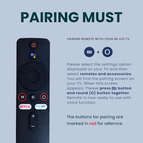 Image of Smart TV Remote Compatible with Mi, Xiaomi & Redmi Smart LED Android TV | Replacement Remote Control with Netflix, Prime Video & Smart Shortcut Keys - Check Image Before Order (LED 650 VC)