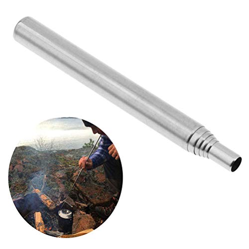 Oulian Gear - Soffiatore per incendio, pieghevole, in acciaio inox, telescopico, per esterni, picnic, campeggio, escursionismo