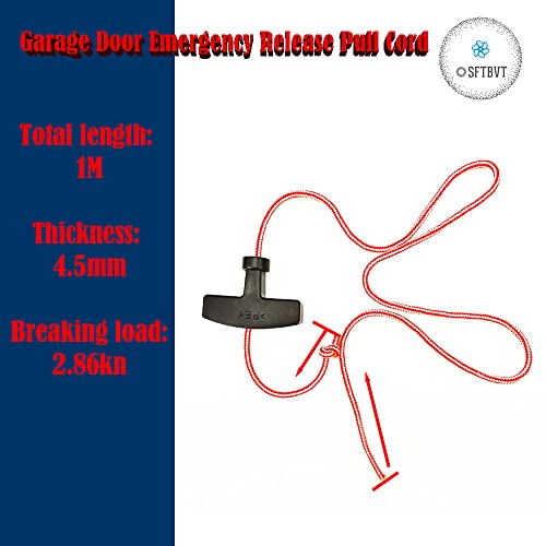OSFTBVT Garage Door Emergency Release Pull Cord with Handle Garage Opener, Attic Ladder Pull Down Cord - 1pack