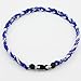 3 Rope 20" Titanium Ionic Sports Necklace Baseball Softball Soccer Braided Twist(Blue/Blue/White)