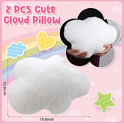 Namalu 20 Inch Cloud Shaped Stuffed Throw Pillows Lovely Pillows Cute Aesthetic Soft Waist Rest Cushion For Girls Bedroom Office Car Chair Home Decoration (White, 2 Pcs) #TOP1