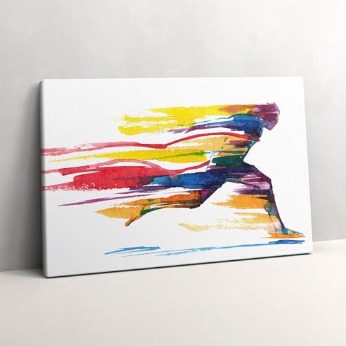 Peinture sur toile art mural coureur decoration 60x40cm tableau photo abstrait