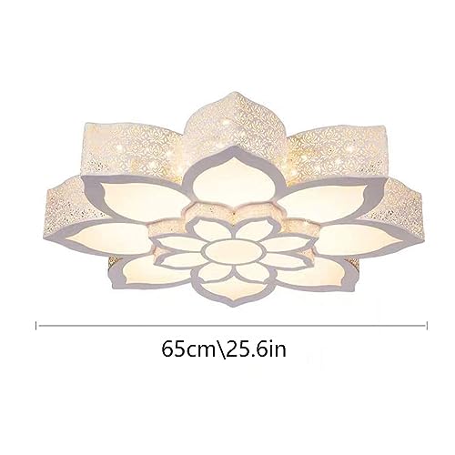 Plafonnier LED dimmable lotus 65cm avec télécommande pour salon - 7