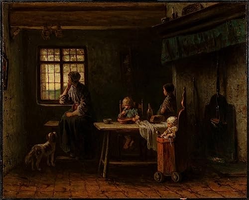 La famille anxieuse de Jozef Israëls affiche d'art chargée d'histoire et d'émotion