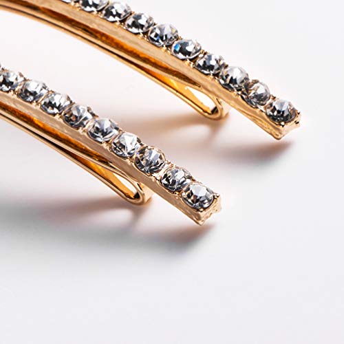 4 peças de grampos de cabelo francês de strass da Beaupretty com clipes de cristal de diamante acríl