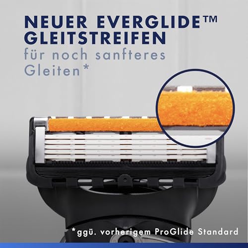 Gillette Proglide Klingen, 12 ORIGINAL Ersatzklingen, Rasierklingen für Herren — 2x Gleitstreifen Vor und Nach den Klingen und EverGlide Gleitstreifen für Unglaubliche Gründlichkeit und Komfort