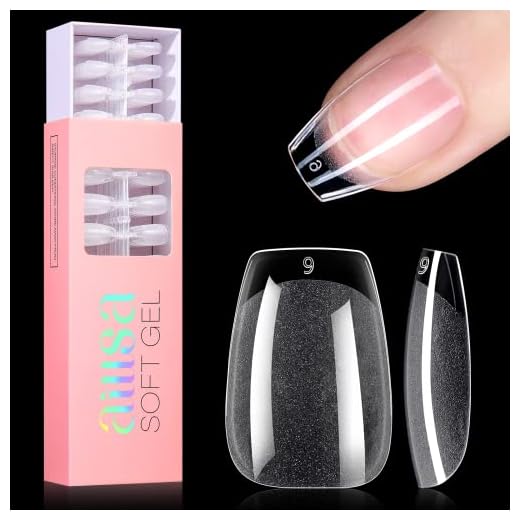 AILLSA Short Coffin Nail Tips - Half Matte Pre-filed Soft Gel Full Cover Nail Tips False Fake Coffin Nails Clear Acrylic Gelly Tips for DIY Press On Nail Extensions 360 PCS 12 Sizes With Gift Box