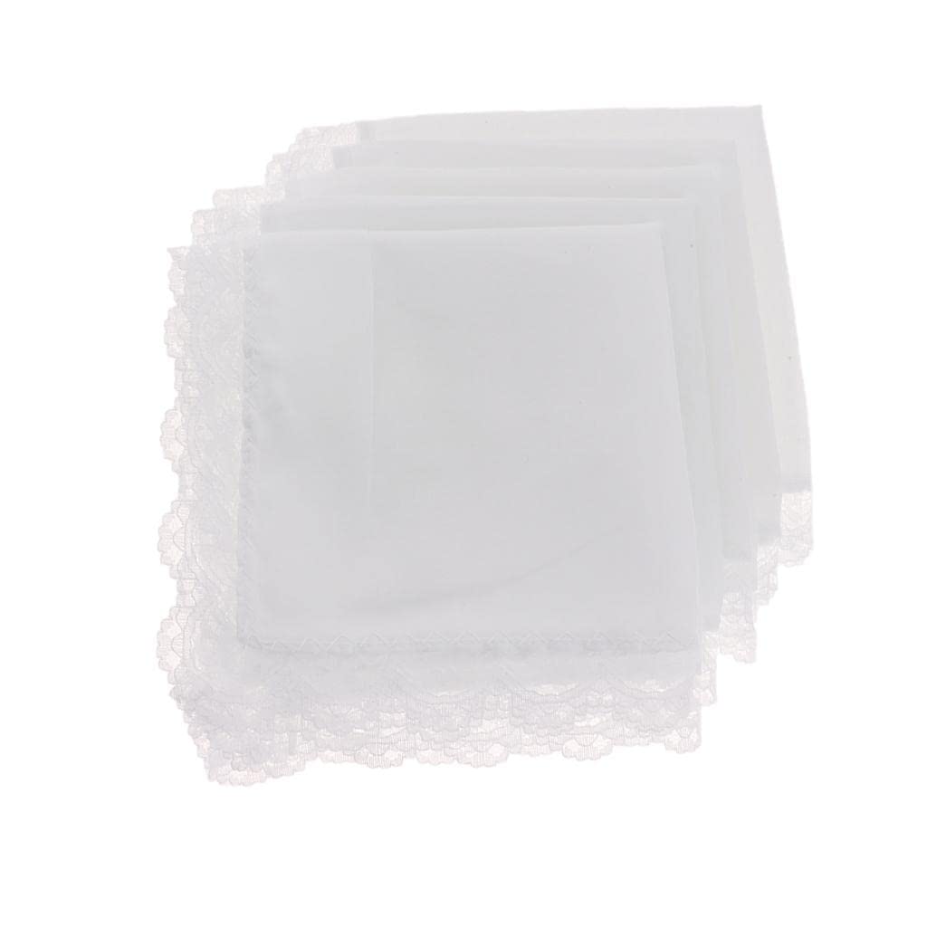 5 Pack Ladies Embroidery Cotton Handkerchiefs Lace Border White Hanky|Clothing Shoes & Accessories | Handkerchiefs|5 Pieces Of White Hanky-image-0