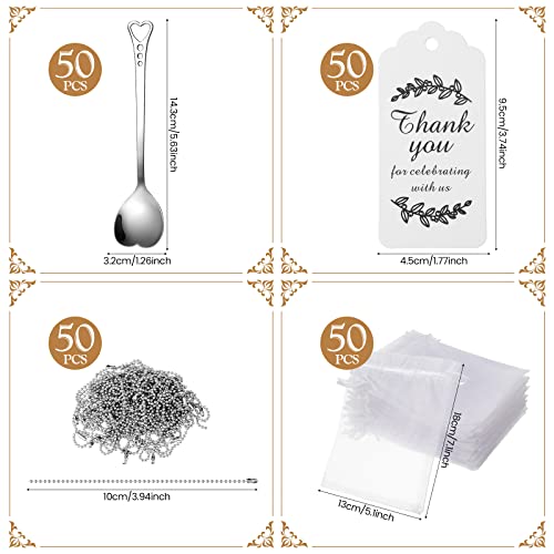 Meanplan Heart-Shaped Tea Spoons Wedding Favor Set (50 pcs)