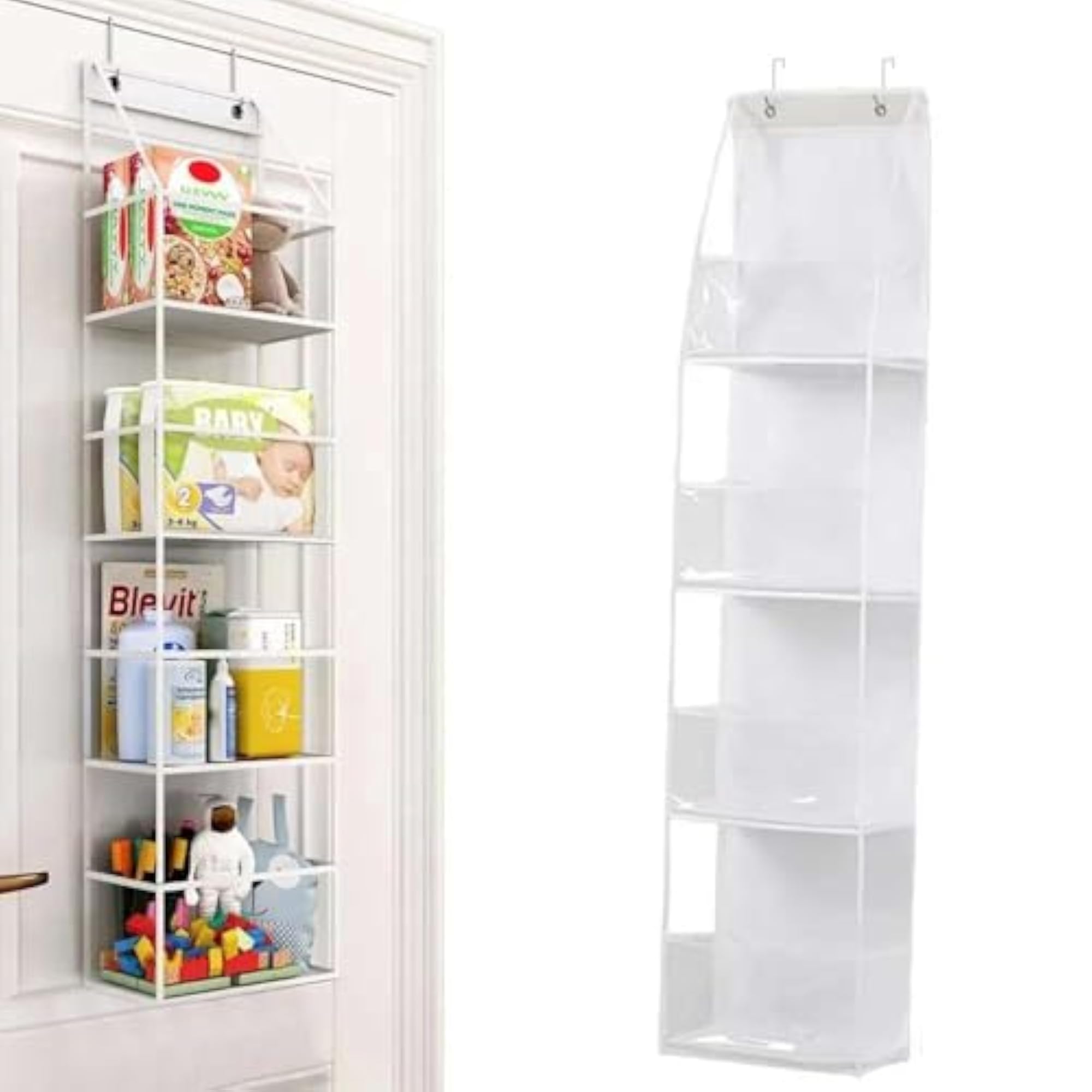 Over-the-Door Hanging Organizer with Multi-Layer Fabric Storage