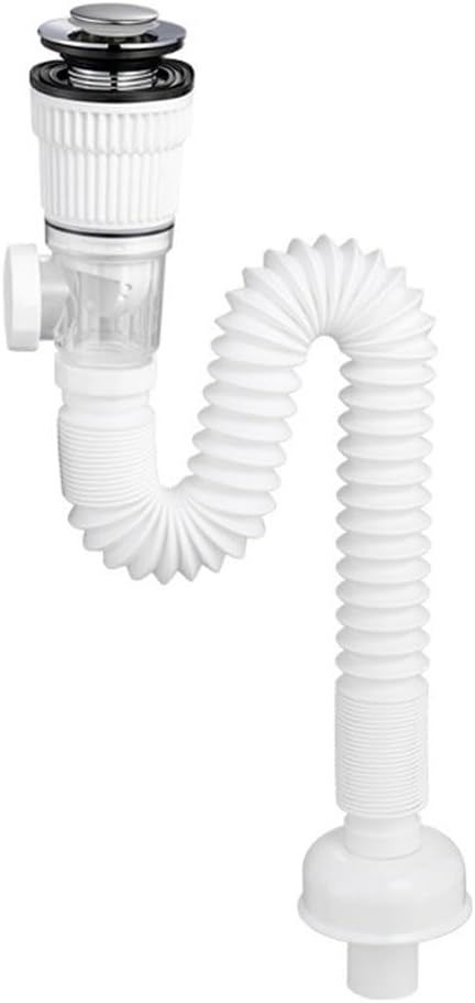 Siphon Drain for Bathroom Sink with High Temp Resistant Hose