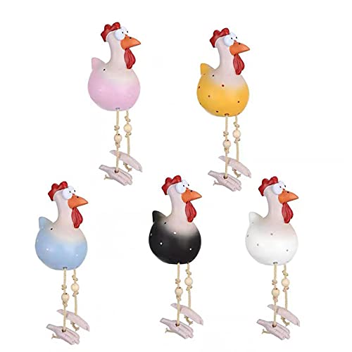 Poksauae 73578 5Pcs Resin Rooster Outdoor Statues Funny thumb #4