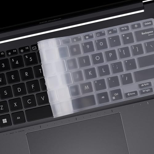 Image of RAYA Silicone Keyboard Skin Cover for ASUS Vivobook 14 OLED (X1404 / M1405) & Vivobook S 14 Flip (TP3402 / TN3402) & VivoBook S 14 OLED (S3402) & ASUS Zenbook 14 OLED (UM3402) Laptop (Clear)