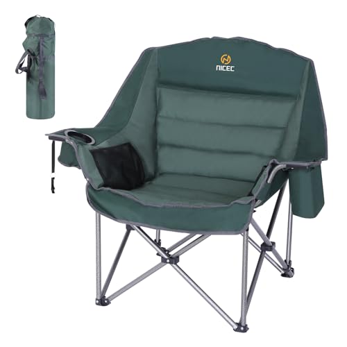 Nice C Oversized XL Padded Wide Seat Camping Chair (1 Pack Green) by NICE C - Used condition - CA$116.10