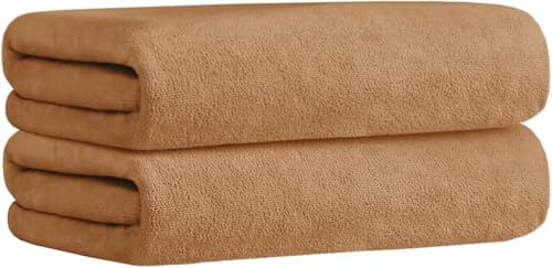 Image of JML Microfiber Bath Towels, Bath Towel 6 Pack(30 inch x 60 inch), Oversized, Soft, Super Absortbent and Fast Drying, Multipurpose Use for Sports, Fitness, Yoga (Beige)