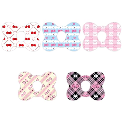 25pcs Patches for Dexcom G7, Waterproof Adhesive Sensor Covers with 5 Cute Bow-Knot Designs Breathable Overpatch Stickers for Workouts Running Swimming Showering