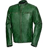 Spirit Motors Motorradjacke mit Protektoren Motorrad Jacke Retro-Style Lederjacke 5.0 grün L, Herren, Chopper/Cruiser, Sommer, Leder/Textil