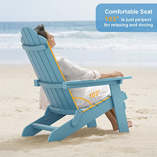 Mximu 2024030503 Folding Adirondack Chair Weather Resistant Plastic Fire Pit Chairs Adorondic Plastic Outdoor Chairs thumb #3