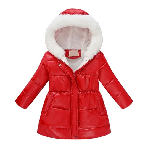 Image of Teen Kids Leather Puffer Jackets Winter Waterproof Fleece Lined Down Coats Boys Girls Padded Warm Quilted Outwear
