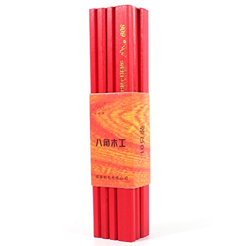 Bienka Carpenter Pencils, Carpenter's Pencil Octagonal Hard Woodworking For Woodworking Marking Tool 13 * 7Mm 10Pcs Ruler #TOP4