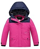 ZSHOW Girls' Big and Tall Winter Coat Waterproof Fleece Snow Ski Jacket(Rose Red,14/16)