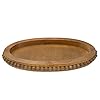 Auldhome design wood beaded tray stained wood decorative farmhouse style oval wooden tray  urban country home decor