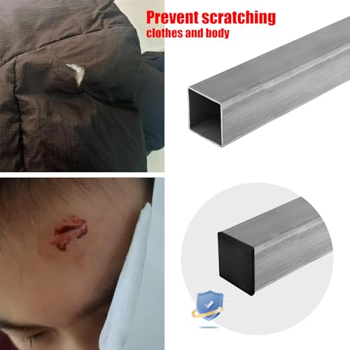 Image of 4 Pcs 2 Inch 2x2 Square Tube End Caps - Black Plastic Finishing Plugs for Metal Tubing, Fence Posts, and Cover Chair Glides (4)