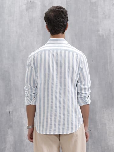 Image of WROGN Men's Cotton Shirt | Vertical Stripes | Comfort Fit