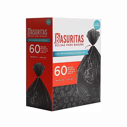 Mejores review On-line Bolsas basura resistente rasgaduras más recomendados. 35 Basuritas | 60 Bolsas de Basura Extra Jumbo de 84 x 110 cm