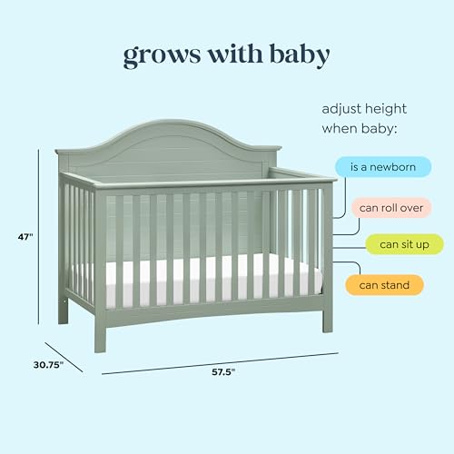 Image of Carter's by Davinci Nolan 4-in-1 Convertible Crib in Light Sage, Greenguard Gold Certified