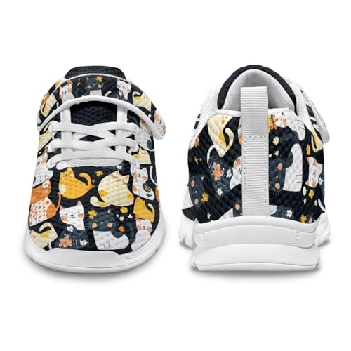 Yzaoxia Girls Running Shoes Athletic Walking Sneakers for Kids Non Slip Mesh Footwear with Hook and Loop Size 11-Size 2.53