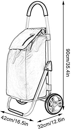 JHYFT Einkaufstrolley Multifunktions-Einkaufstrolley Leichter Trolley Strapazierfähig zusammenklappbar für einfache… – Bild 3