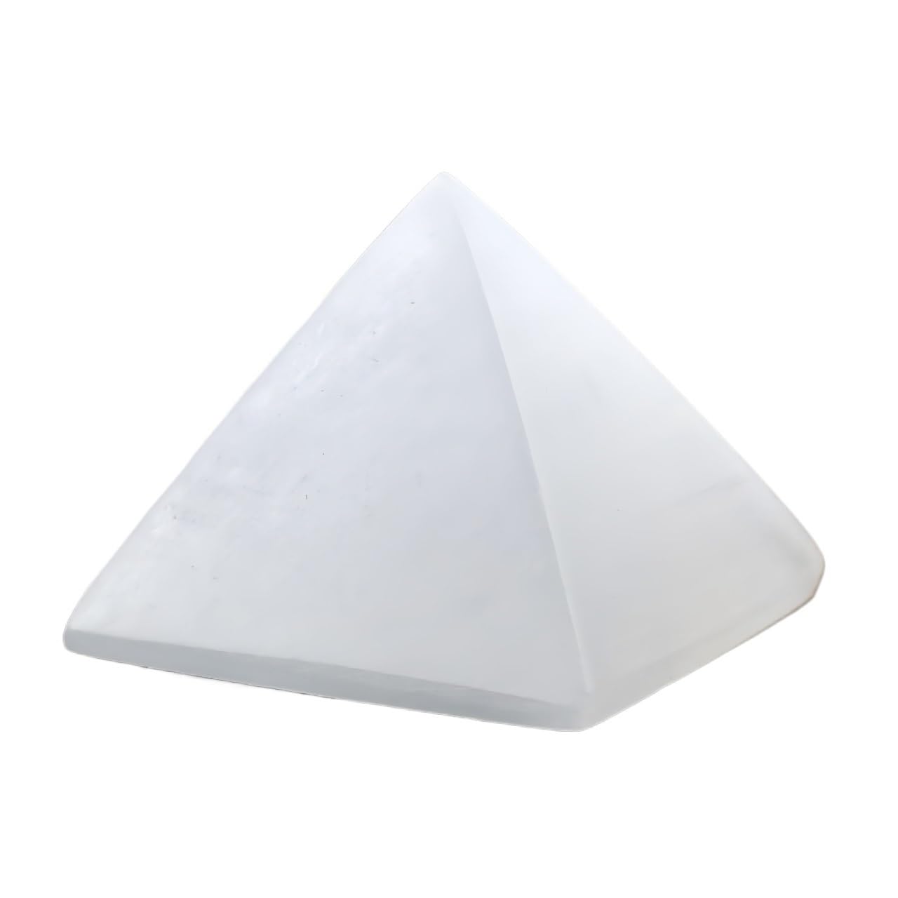 AARTERZZA Selenite Pyramid 7 cm, Crystal Quartz, High Raw Plaster