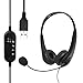 Produktbild USB-Headset mit Mikrofon, USB-Kabel, PC-Kopfhörer, ultraleicht und bequem, mit Geräuschunterdrückung und Audio-Steuerung, für Call-Center/Büro/Konferenzanrufe/Online-Kurs-Chat/Skype etc.