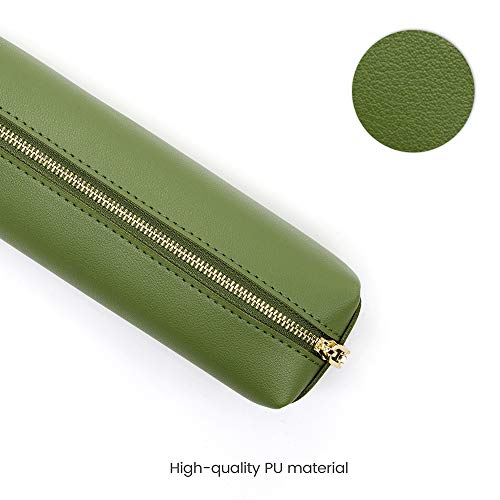 Image of PU Pencil Pen Case Portable Stationery Bag Big Capacity Pencil Pouch Cosmetic Organizer Bag for Adult