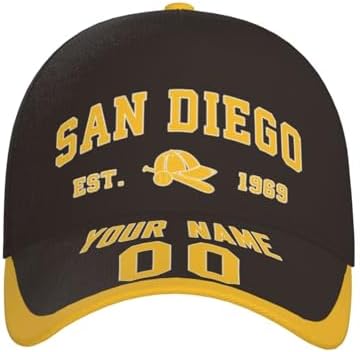San Diego Custom Personalized Hat,San Diego Adjustable Cap,San Diego Sports Stylish Sun Hat,Common Costume Accessories,Classic Gifts for Sports Fans!