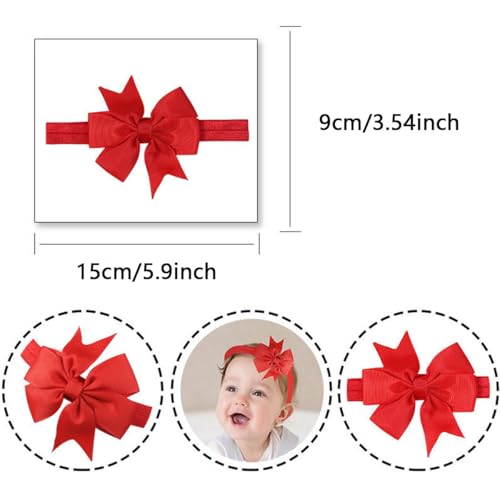 50 Pcs Baby Girl Bow Headbands, Baby Girls Hair Bows, Grosgrain Ribbon Headbands for Baby Girls, Toddlers, Random Colors3