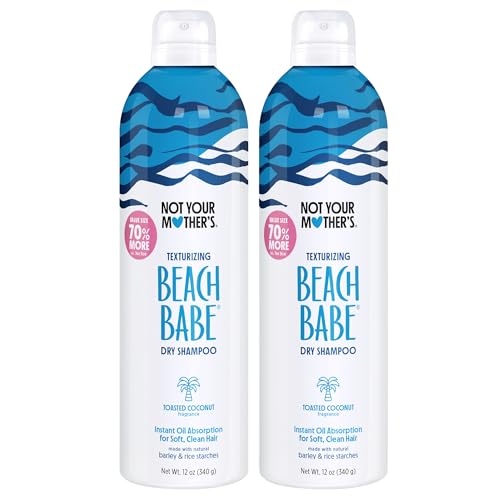 Not Your Mother's Value Pack Beach Babe Jumbo Dry Shampoo (2-Pack) - 12 oz Each - 70% More to Instantly Absorb Oil and Create Effortless Sea-Tossed Texture - Toasted Coconut - For All Hair Types