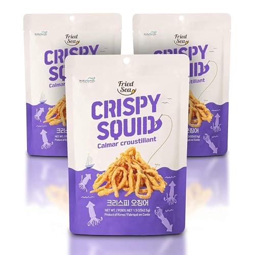 FRIED SEA's Gewürzter Tintenfisch | 42.5g 3er | Würzig & proteinreich | Perfekt für Snacks & gesellige Momente