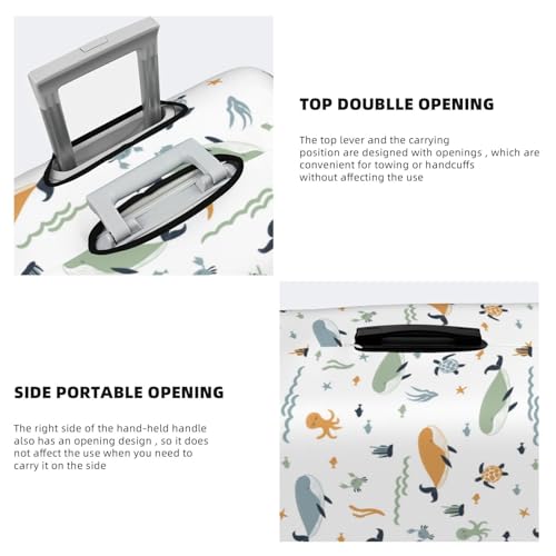 Travel Luggage Cover - Sea Creatures A Washable Suitcase Covers Protector Fits 18-32 Inch Luggage3