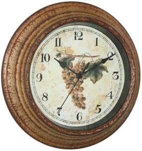 Sana Enterprises Wall Clock, Quartz, Analog, Metal Antiqued, 10 Round