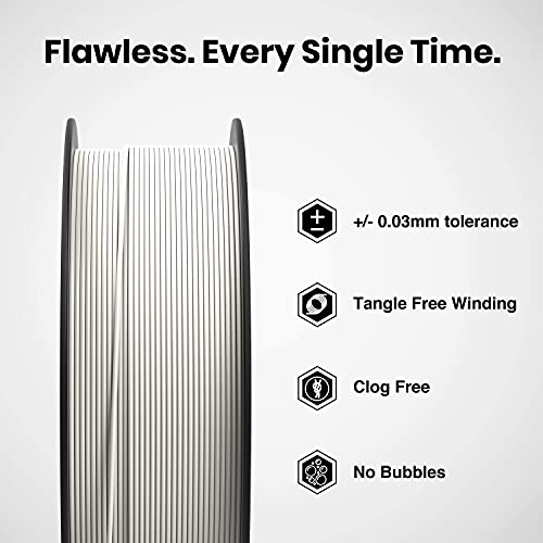 Image of NUMAKERS PLA+ 3D Printer Filament, 1.75mm, Dimensional Accuracy + /- 0.03 mm, 1 kg Spool (2.2 lbs), Compatible with Most FDM Printers (White)