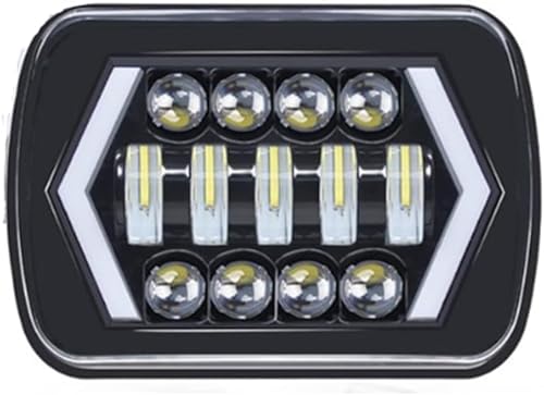 Phare de moto LED 90W 7x6 5x7 phares carrés H4 pour camion et voiture Wrangler YJ