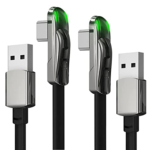 Zinc Alloy Right Angle Usb Type C Cable [2-Pack,6 Ft], 66W Usb C To Usb A Cable Fast Charge Cell Phone Charger Cord, Compatibale With Ipad Samsung Galaxy S21 Note 20 Flip Z Fold Lg #TOP1