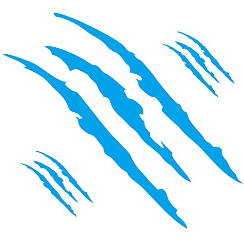 Image of Car Decals Claw Mark Stickers to Cover Hood Headlights Scratches, Modified Cars /Vans /SUVs /Trucks, Pack of 3 (Blue)