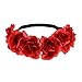 Love Sweety Rose Flower Headband Floral Crown Mexican Hair Wreath (Red)