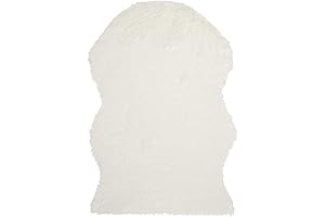 SAFAVIEH Sheep Skin Collection Accent Rug - Luxurious Genuine Sheepskin Rug