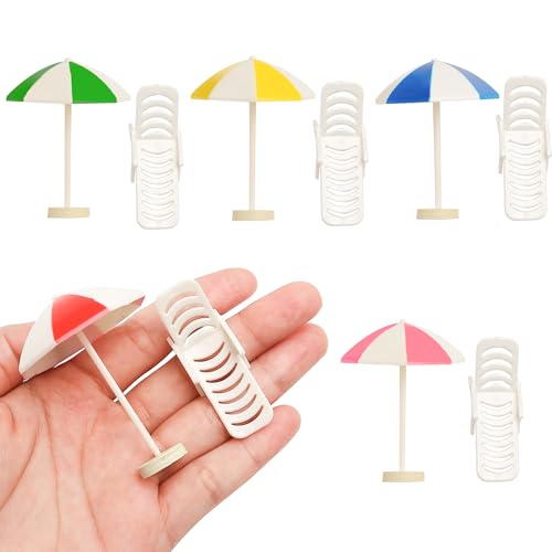 Set of 5 Miniature Beach Umbrellas (2.4